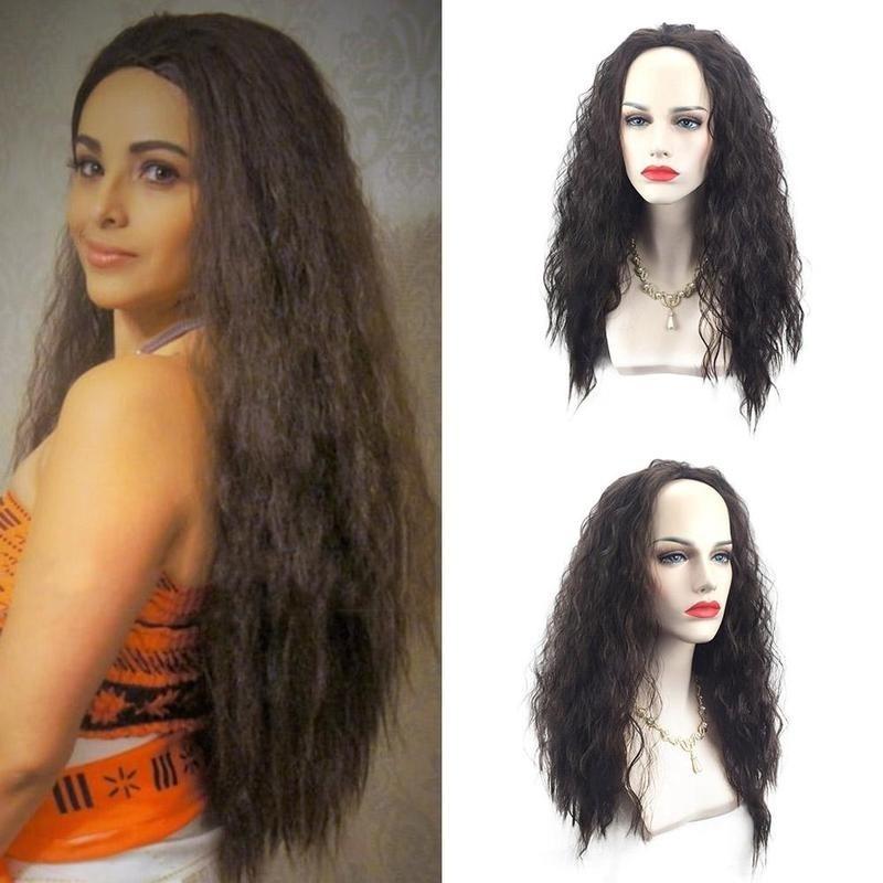 

Мода Длинные Девушки Волнистые Вьющиеся Волосы Парик Леди Полный Парики Парик Косплей Парик чёрный