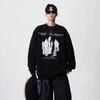 Retro Character Printed Crew Neck Sweater Men and Women the Same Autumn Trendy Couple Loose Versatile Pullover Top