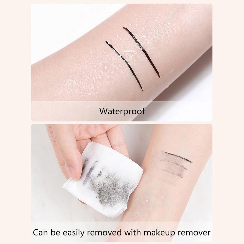 Soft Fine Eyeliner Pencil With Mirror Quick Dry Long Lasting Black Waterproof Korean Makeup Eyeliner Beauty Cosmetics Tool