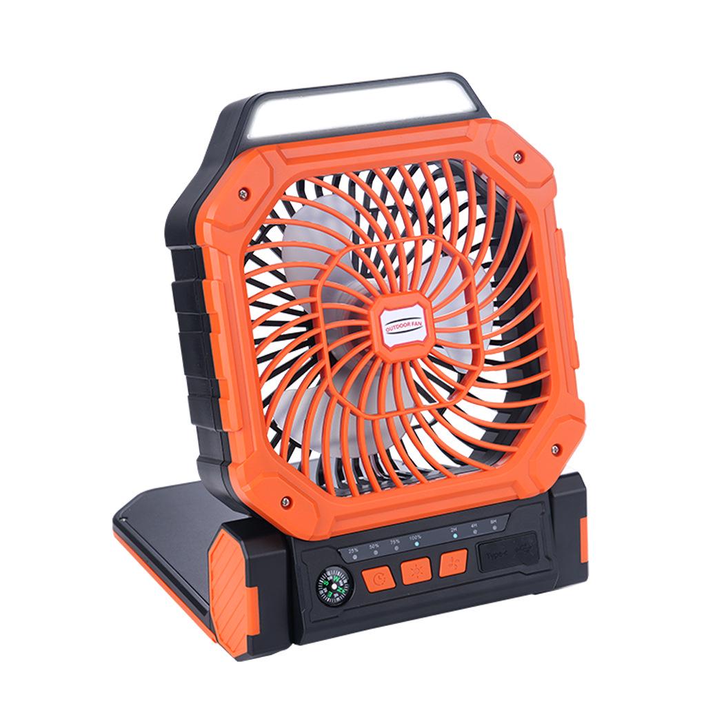 Portable Solar USB Camping Fan with Large Capacity for Outdoor and Night Fishing