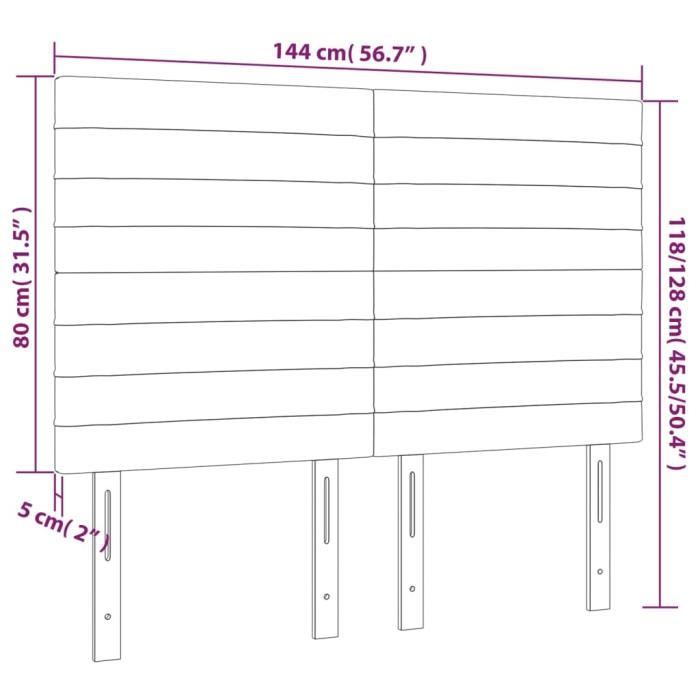 VidaXL Headboards 4 Pcs Light Grey 72x5x78-88 Cm Velvet3116520