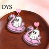 Casual Holiday Outfit Jewelry 1 Pair Summer Halloween Ghost Earrings for Women, Cute Lightweight Statement Pool Float Dangle Drop Earrings, 2D Acrylic
