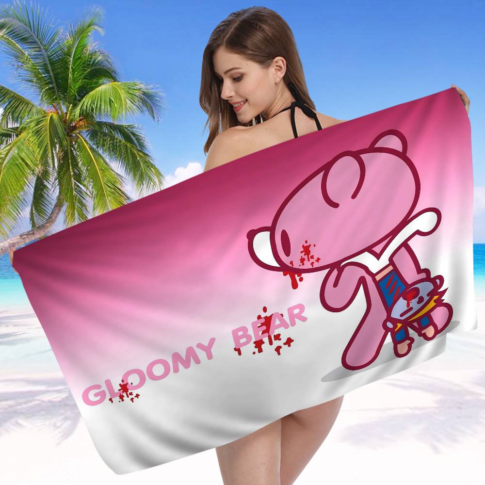 Kawaii G-gloomy Bears Anime Big Microfiber Beach Towels Quick Dry Towel Sand Beach Towels Pool Towel for Travel Swim Pool Yoga