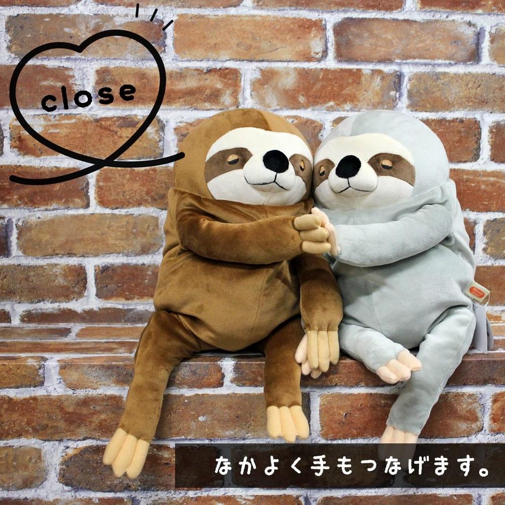 Shinada Global Mochi Series Mochi Namake Plush Toy Sloth Animal Monk-0350B Brown 22×22×30cm