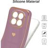 Case for Xiaomi Redmi Note 15 5G/4G, Silicone Shockproof Slim Heart Pattern - Purple