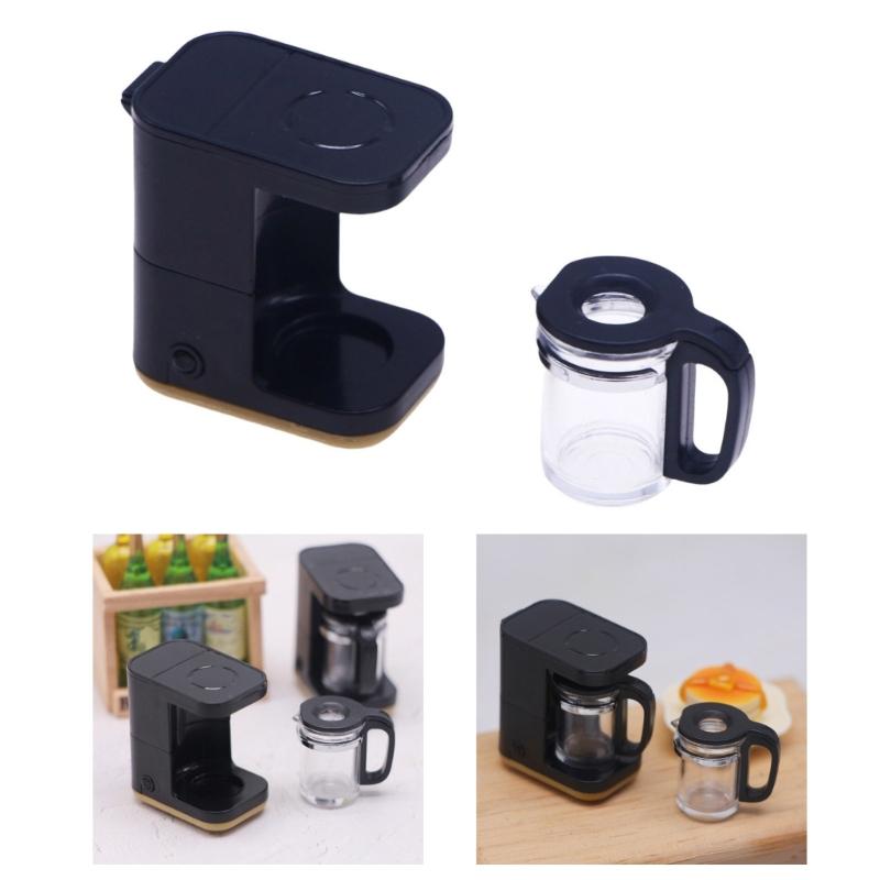1:12 Maßstab Kaffeemaschine Kaffeekocher Rollenspiel Kinder Kochgeschirr Küche Realistische Puppenhäuser Kochen Kochgeschirr
