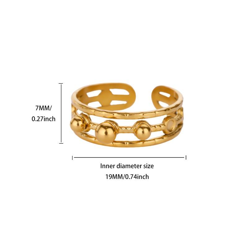 Hot-selling Simple Personalized Gold-plated Stainless Steel Zircon Geometric Opening Ring Female Niche Versatile Ring