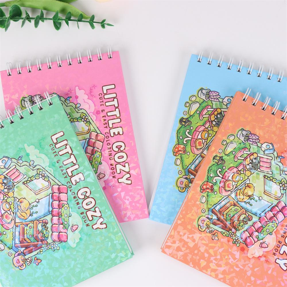 LITTLE COZY Coloring Book for Adults and Teens Featuring Girls, Boys, and Pets In Chill Moments and Relaxing Times for Relaxatio