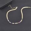 Nidin High Quality Rainbow Shiny Crystal Zircon Chain Necklace 7 Colors For Women Female Fashion Versatile Jewelry Accessories