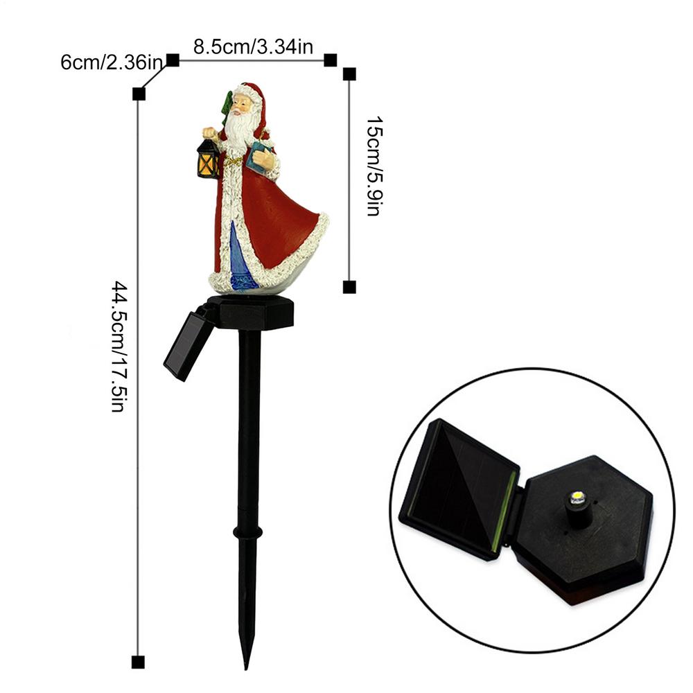Outdoor Solar Christmas Lights Stake Santa Claus Decorations Pathway Lights Christmas Garden Landscape Decoration Lights
