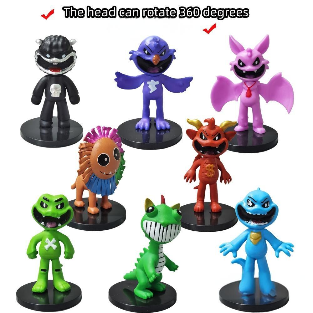 Adorable Pvc Smiling Animal Mini Figurines For Office Decor And Playful Collectibles Set Of Eight