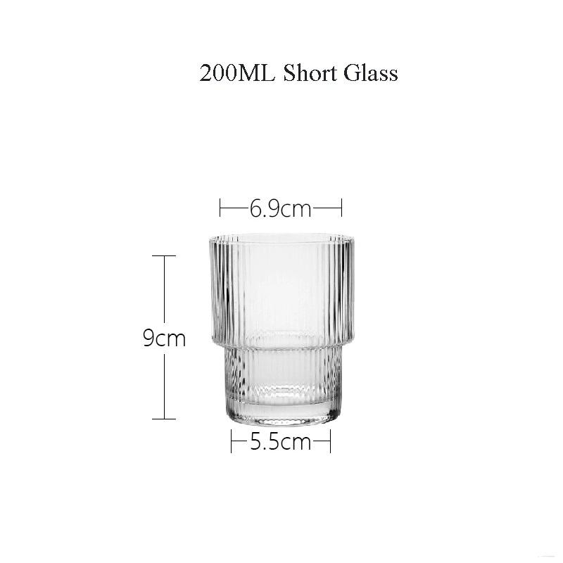 Creative Phnom Penh Stripe Water Bottle Jug Glass Cup Nordic Crystal Glass Juice Drinkware Water Coffee Cup Set Home Milk Kettle