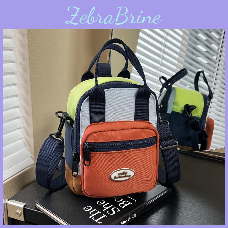 Nylon Mini Crossbody Bag With Colorblocked Design For Casual Outings And Street Style