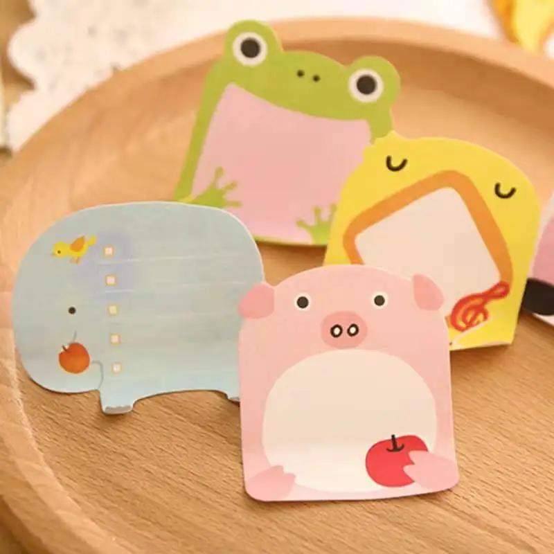 8 PCS Cartoon Stickers Bookmark Animal Shape Sticky Notes Marker Memo Notepad Gift Color Random Office School Supplies