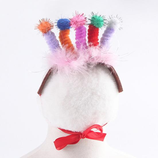 Pet Halloween Hair Accessories for Dogs Cats Furry Twisted Spring Headband Kitten Puppy Cosplay Costume for Halloween Christmas Party Photo Props