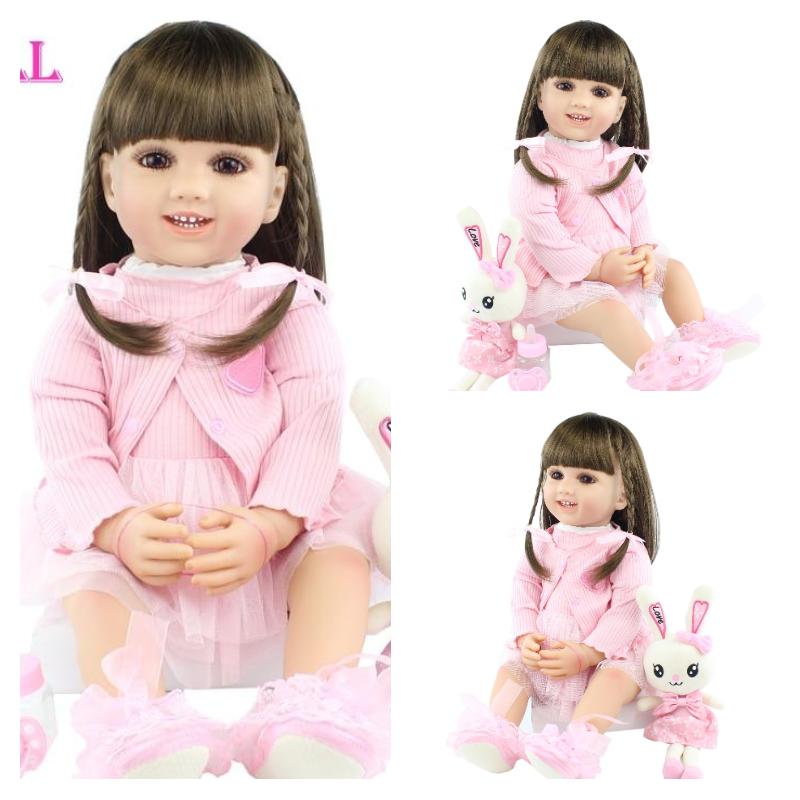 BZDOLL 60cm Soft Silicone Reborn Baby Doll Toys Like Real Vinyl Princess Toddler Alive Bebe Girl Bonecas Kids Birthday Gift