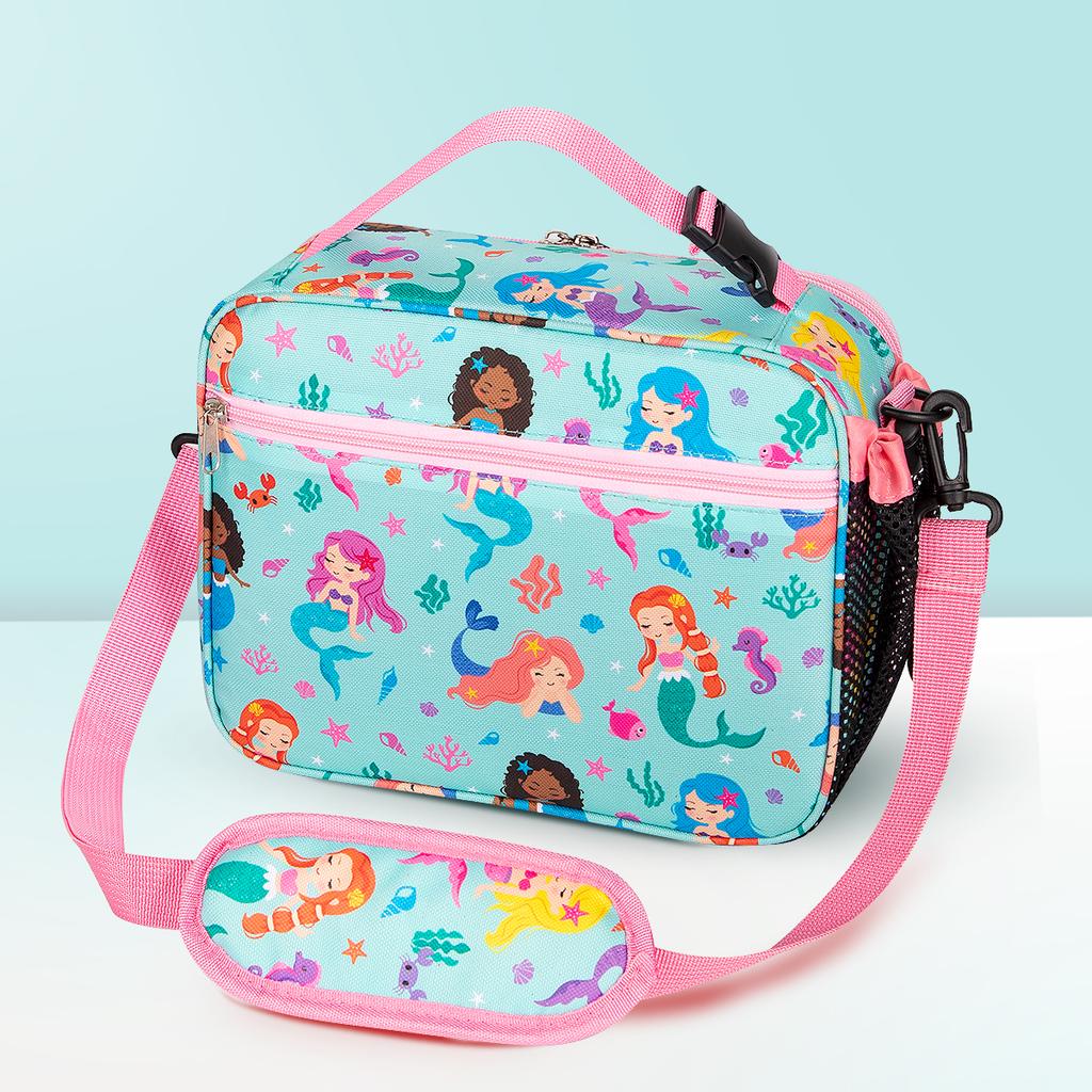 Cartoon Insulated Lunch Bag Cute Floral Printed Food Handbags Portable Thermal Lunch Bag Fresh-Keeping Bag Tote for Student
