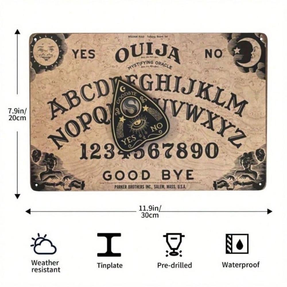 Metalen Wandkunst Poster, Ouija Bord Vintage, Mystieke Symbolen voor Bar