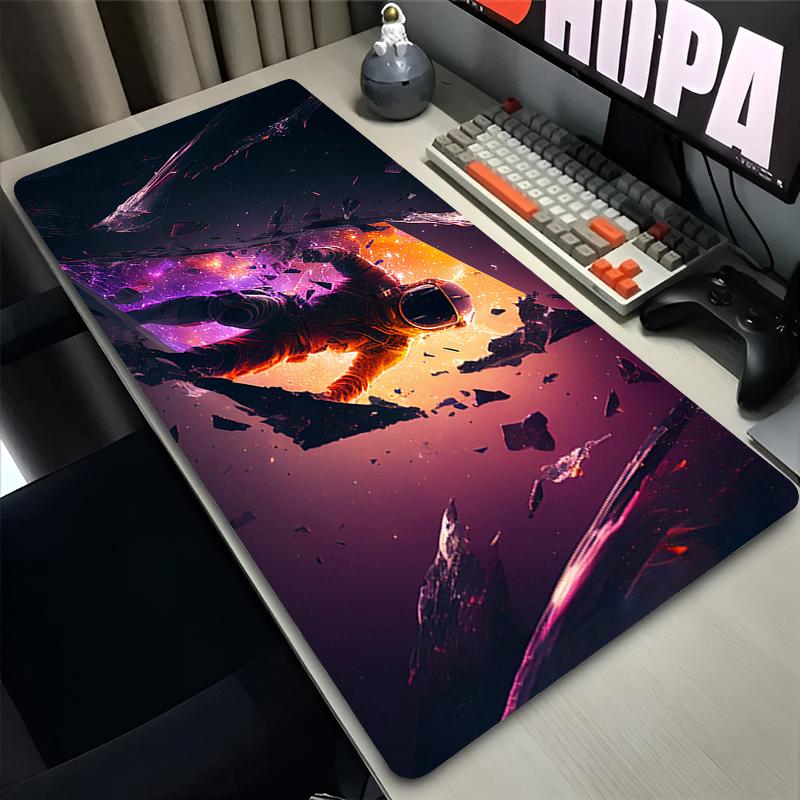Large Mouse Pad Outer Space Astronauts Gamer Keyboard Desk Mouse Mat Laptop Gaming Accessories Starry Sky Carpet Anime Mousepads