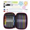 Crochet Hooks Set Yarn Knitting Needles with Case Colorful Crochet Hooks Kit Ergonomic Handle 11 Sizes for Mom Grandma Gifts