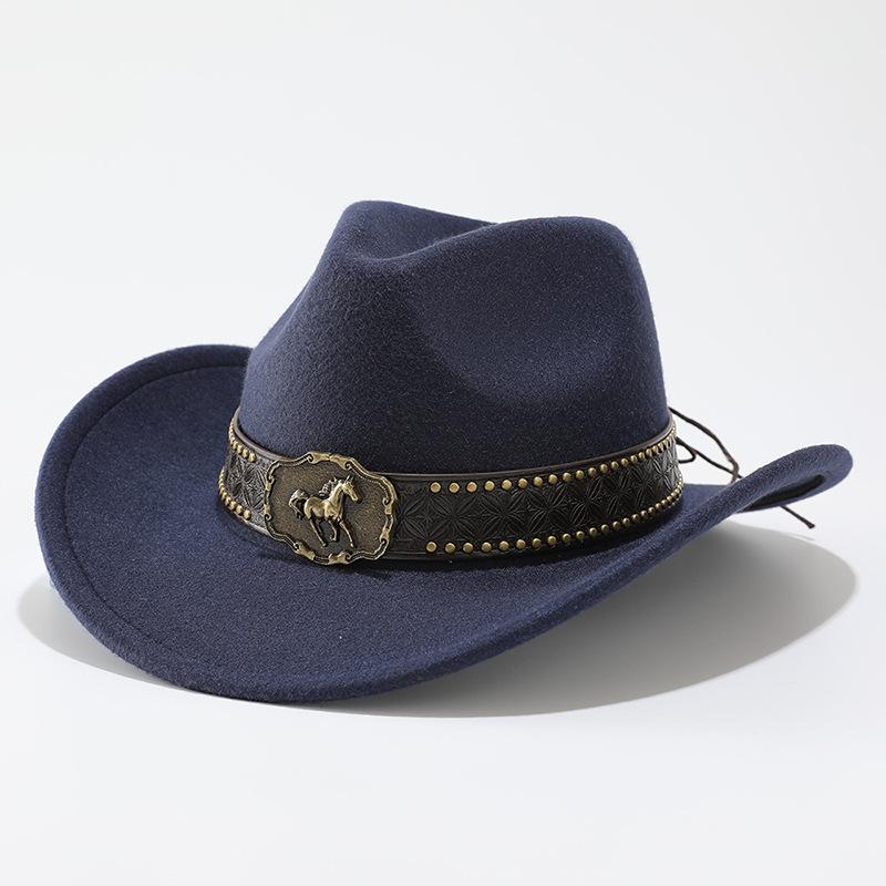 Curled Cowboy Hat Personalized Accessories, Western Cowboy Hat, Men's and Women's Outdoor Mountaineering Sun Hat, Woolen Hat