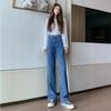 Pantaloni a gamba larga Jeans Donna Primavera e autunno Pantaloni larghi e dritti a vita alta