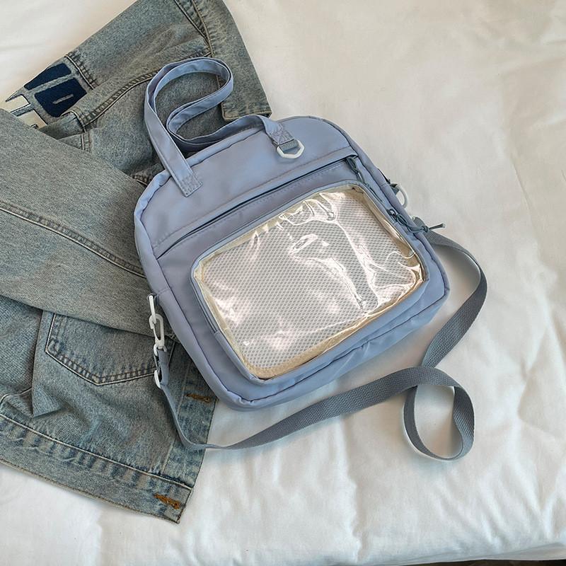 Fashionable Nylon Tote Bag In Black White Green And Blue With Soft Structure