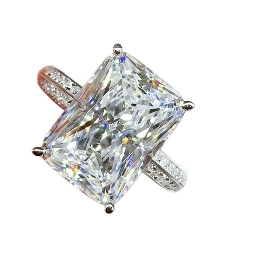 Women's Simulated Diamond Ring - Extra-Large, Shiny, Light Luxury Wedding Band In Stock