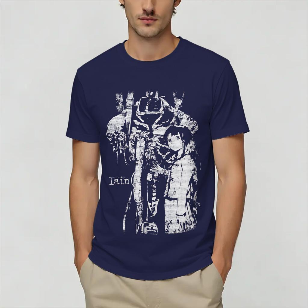 Funny Serial ExperiUnisexts Lain TShirts Unisex Crewneck Cotton T Shirts Short Sleeve Tee Shirt Plus Size Clothing