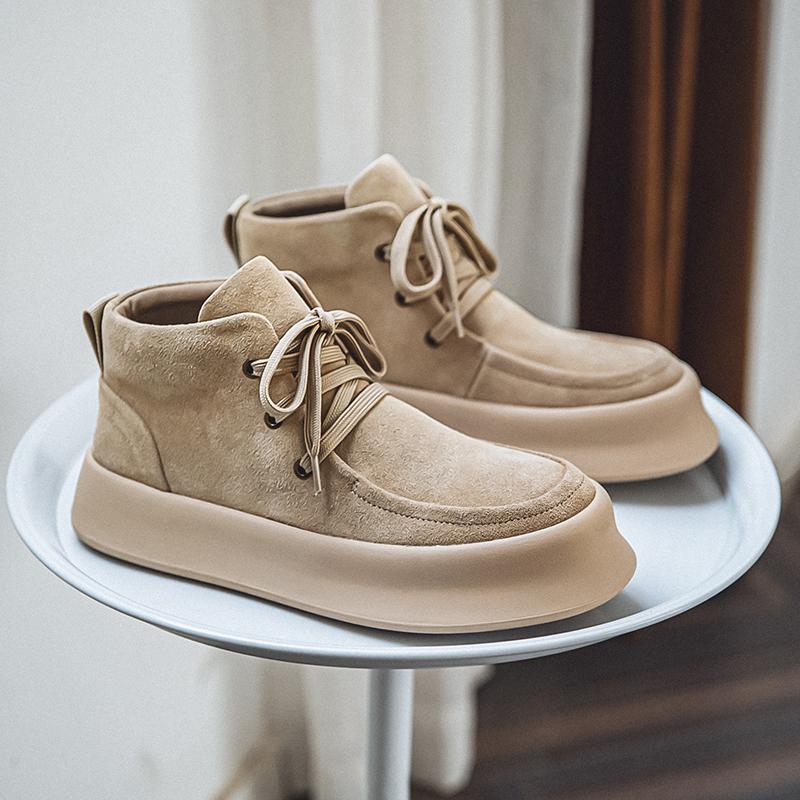 Soft Suede Leather Mens Basic Boots Luxury Brand Ankle Boots Vintage Basic Man Leisure Walk Footwear High Quality Business Shoes