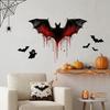 Self-Adhesive Halloween Bloody Bat Wall Decoration PVC Door Sticker  Wall Surface