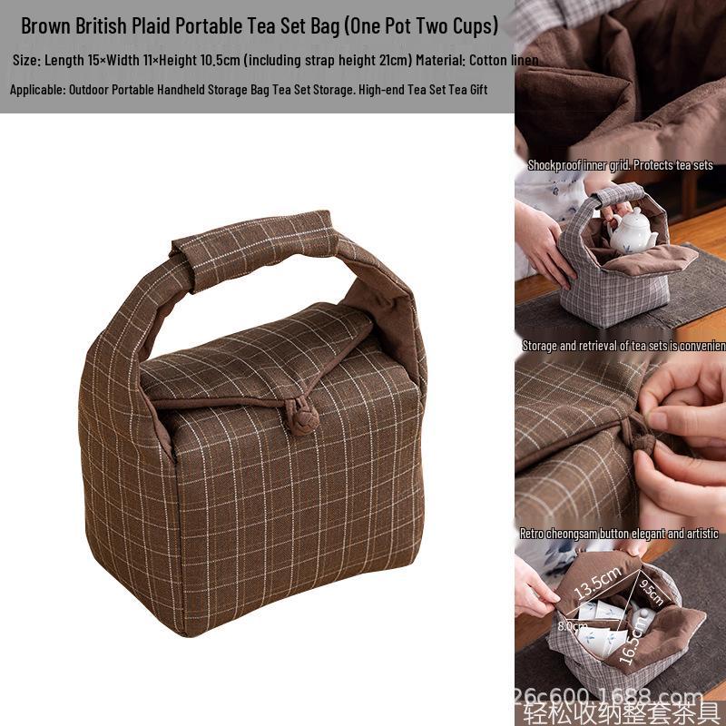 Portable Tea Ceremony Travel Bag: Outdoor, Handheld, Storage Pouch & Gift Box for Full Tea Set