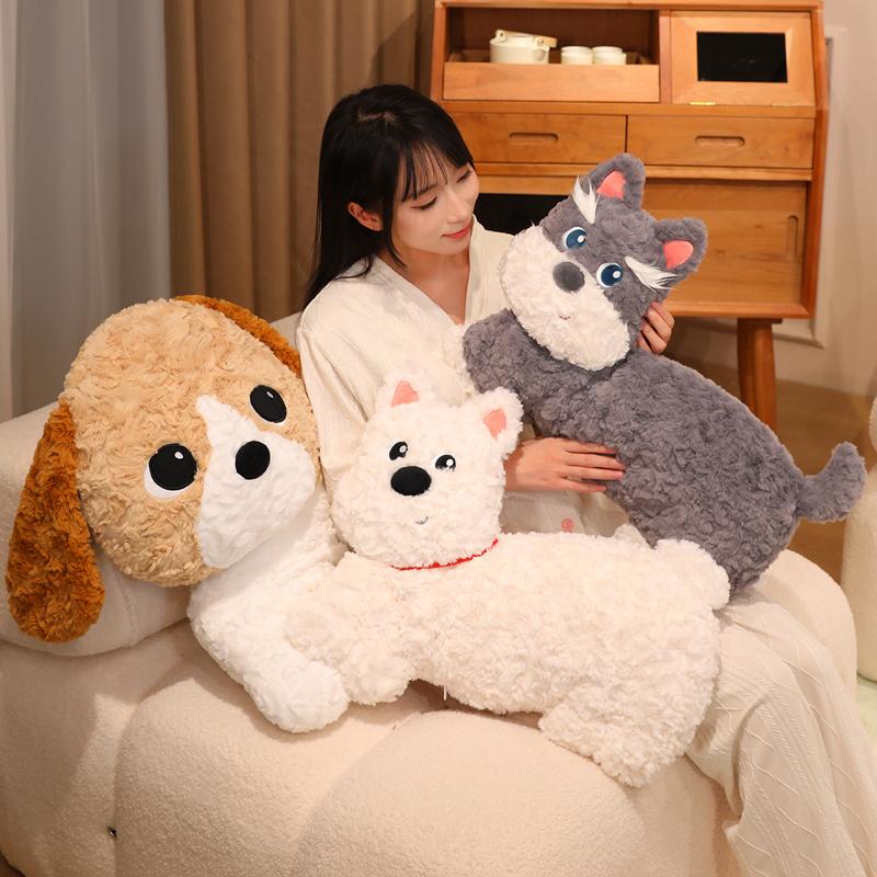 Cute Cartoon Siamese cat Plushies Toys Soft Stuffed Kawaii Schnauzer Long Throw Pillow for Children Girls Funny Gifts Room Decor
