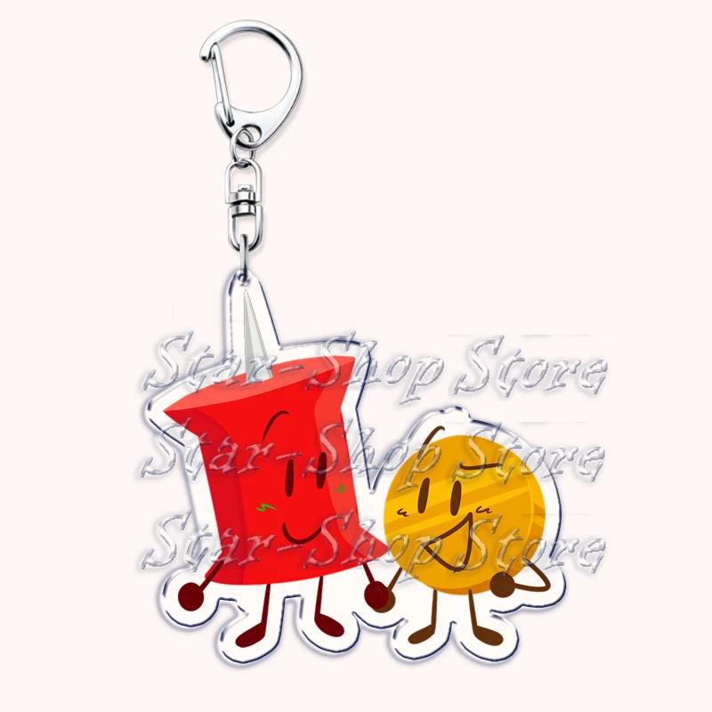 Hot Game Characters Keychain for Accessories Bag Firey Ruby Teardrop Flower Pin Coiny Price Tag Keyring Jewelry Fans Gamer Gifts