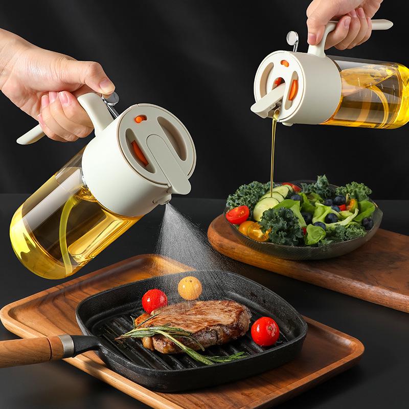 Dual-Use Glass Oil Spray Bottle for Kitchen & Air Fryer