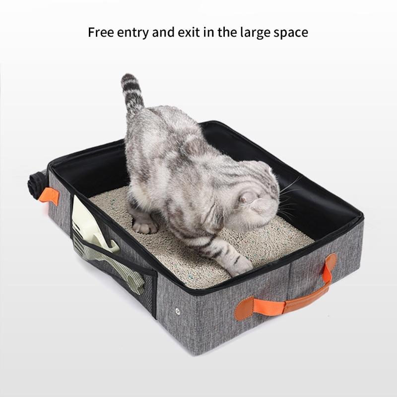 Cats Litter Pans With Handle Baffle Rabbit Litter Box Easy Cleaning No Residues Easy Cleaning Smooth Surfaces