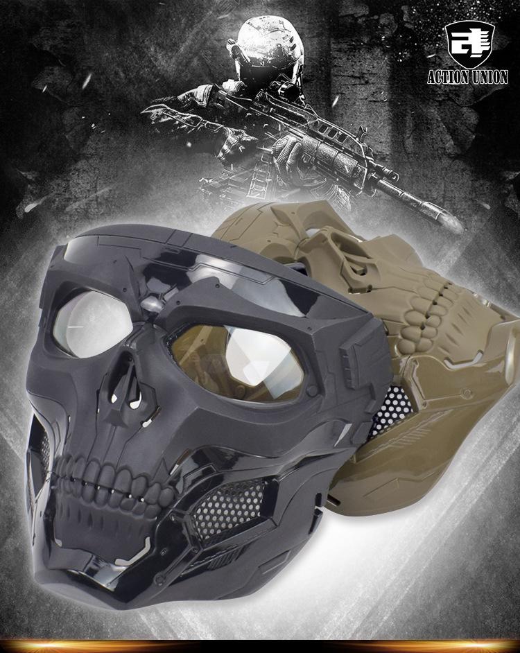 Halloween Skull Cosplay Tactical Mask - Nylon Protective Horror Facegear