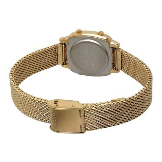CASIO wristwatch ladies digital design LA670WEMY-9 gold mesh band overseas model