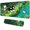 Cute Black Cat Forest Large Desk Mat Cartoon Animal Green Nature Scene Xxl Mouse Pad NonSlip Lock Edge Keyboard Mat