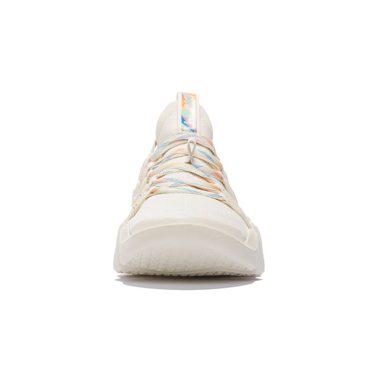 Li Ning Huanci One Piece Woven Shock Absorbing Non-Slip Wear-Resistant Breathable Low-Top Casual Shoes Men Casual Shoes White AZGS031-3