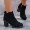 2024 Winter Women Boots Sexy Fashion Boots Pattern Chunky High Heels Women Boots  Female Round Toe Comfortable Shoes for Women