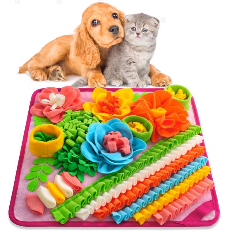 Pet Sniffing Mat Slow Feeder Interactive Puzzle Toy Cats Dogs Rabbits Stress Relief Mental Stimulation Indoor Enrichment