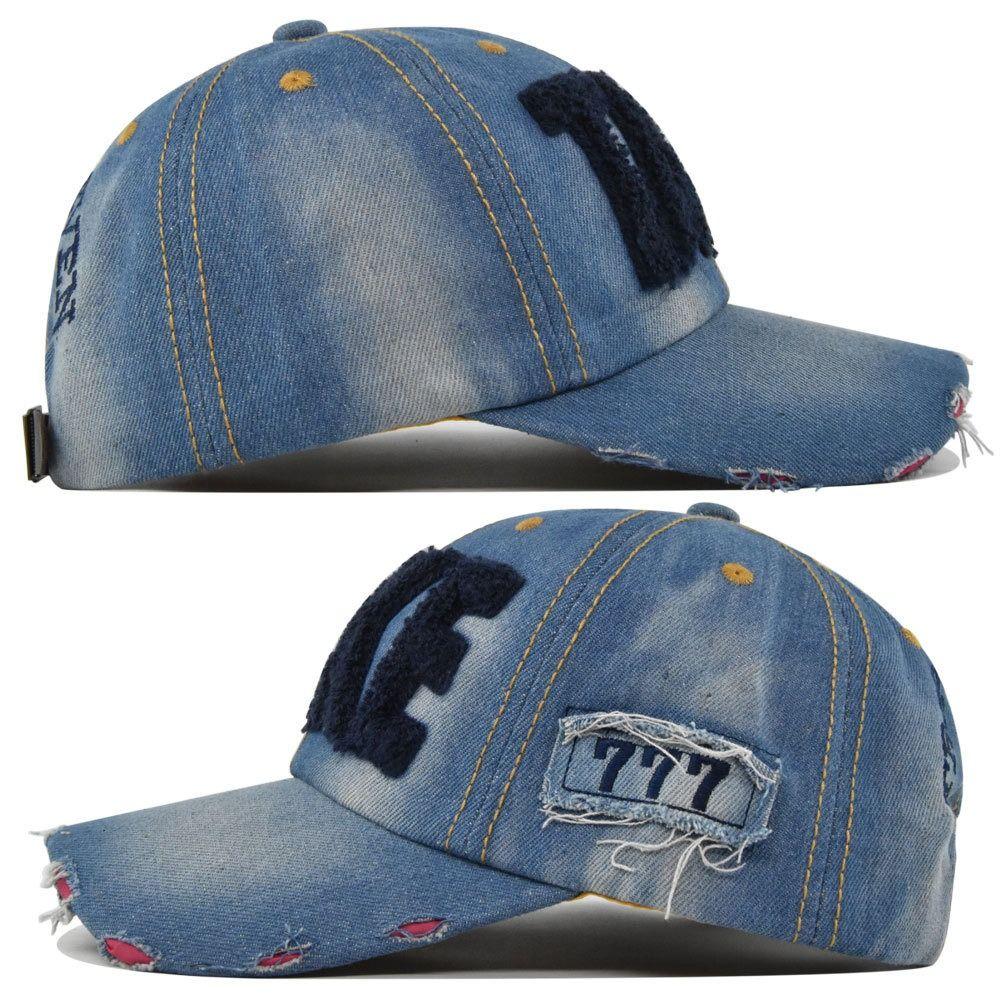 Cappellino da Baseball con Ricamo Lettera COLORATA TAKE Visiera in Denim Cappelli da Baseball da Cowboy Regolabile con Foro Perforato Cappellino con Visiera per Uomo Donna