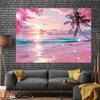 Summer Illusion Beach Tapestry Powder Sand Star Twinkle Neon Palm Wave Surge Living Room B&B Room Decoration