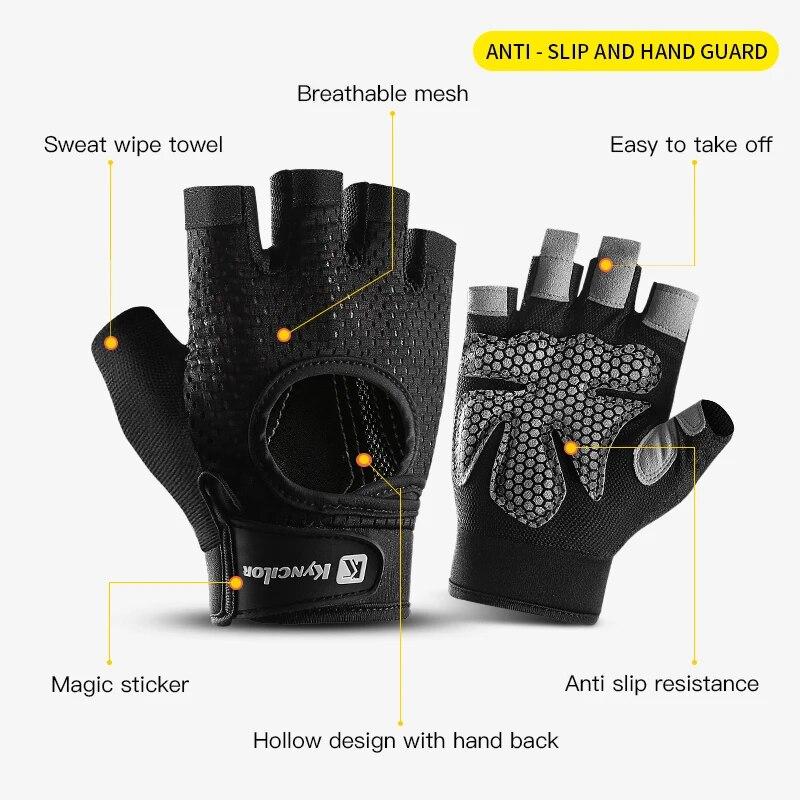 Fitness Gloves Half Finger Breathable Shock Absorbing for Weightlifting Gym Training Sports Palm Protection Anti-Callus Anti-Sli