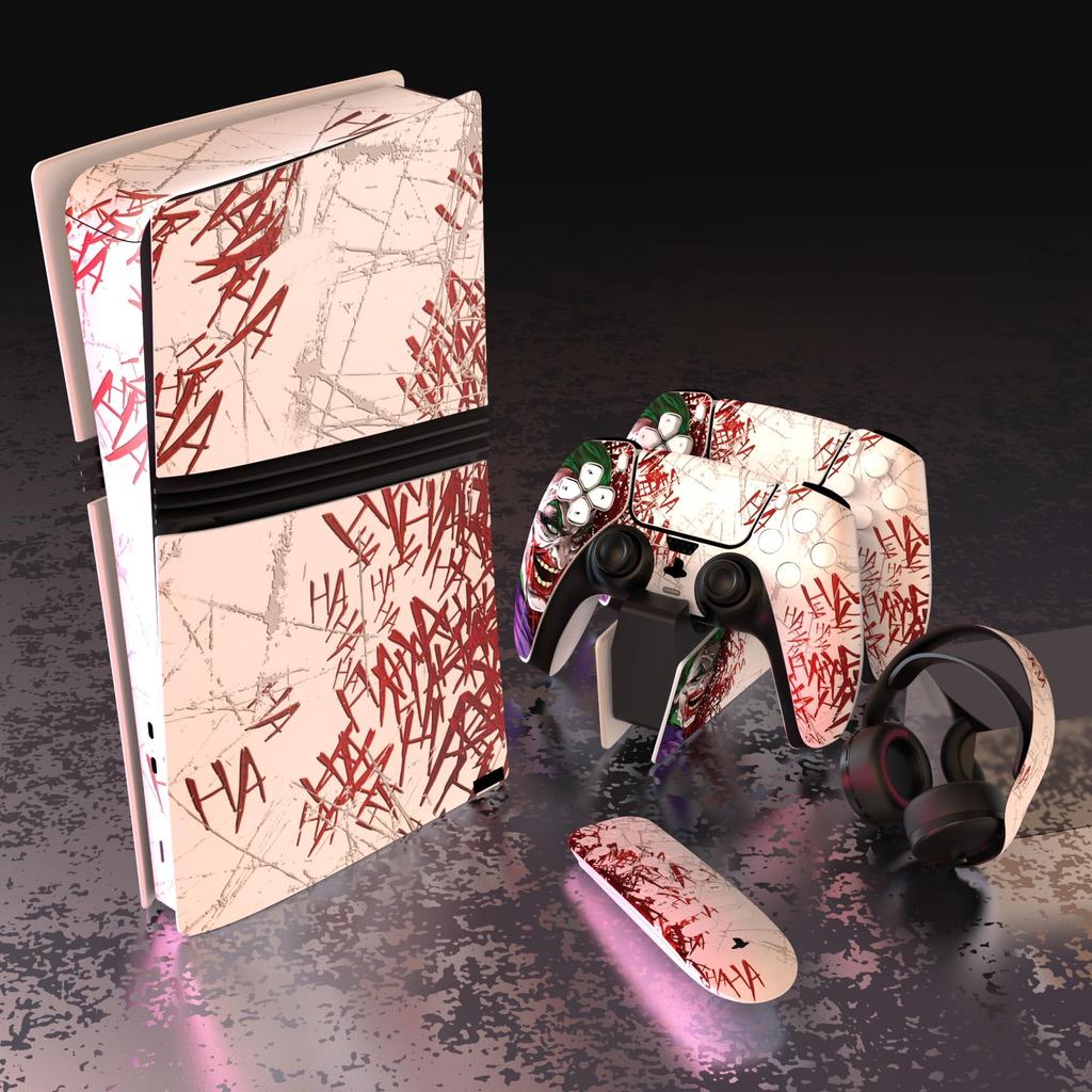 Set complet de autocolante personalizate pentru corp PlayVital PS5 Pro, pentru încărcare digitală și cu disc, autocolant pentru husă, compatibil cu telecomanda media, controler,