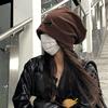 TUshu/Metal sense of destiny~ Large version bag head hat women's autumn and winter versatile warm ear protection cold hat stack hat tide