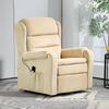 Riser Recliner Armchair Reclining To 160 Degrees with Footrest and Remote Control, In Velvet, 85x88x109 Cm, Cream