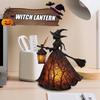 Halloween Witch Lamp Resin Craft Ornaments Halloween Witch Decor Table Centerpiece Home Decoration for Porch Kitchen Lawn