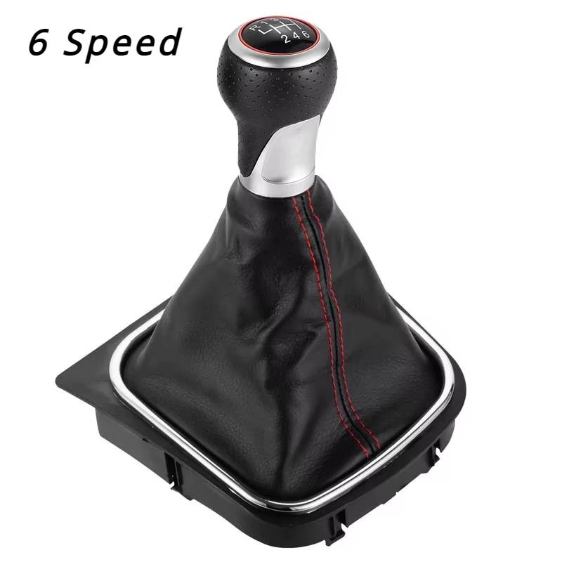 5 6 Speed Gear Shift Knob Leather Car Manual Stick HandBall for VW Golf 5 Golf 6 MK5 MK6 R32 GTI 2004-2009